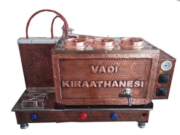 YAZİLİBAKİR3LÜr Üç Demlikli Bakır Çay Kazanı