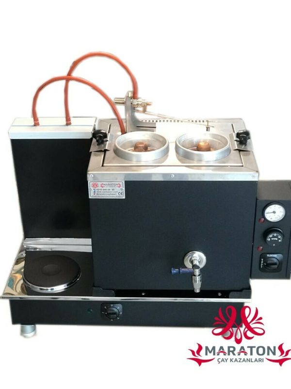 İki Demlikli Elektrikli Statik Boyalı Çay Kazanı