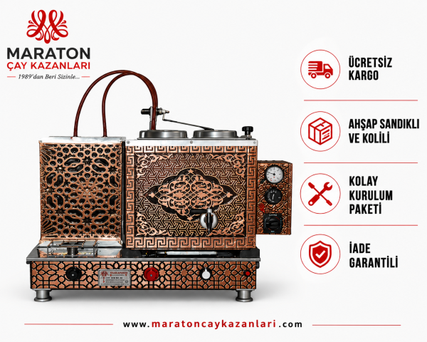 iki-demlikli-bakir-cay-ocagi İki Demlikli Bakır Çay Kazanı