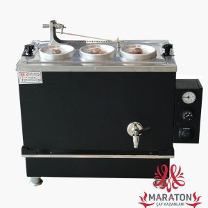 ocaksız-kucuk-cay-kazani Üç Demlikli Elektrikli Çay Kazanı Statik Düz