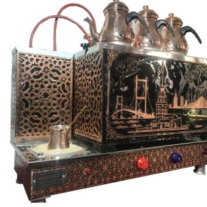 Maraton Üç Demlikli Bakır Çay Kazanı Kumda Kahve Makinesi Kampanyalı