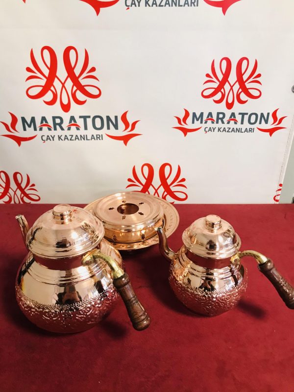 Bakır Jelli Çaydanlık Taşınabilir Balkon Sefası