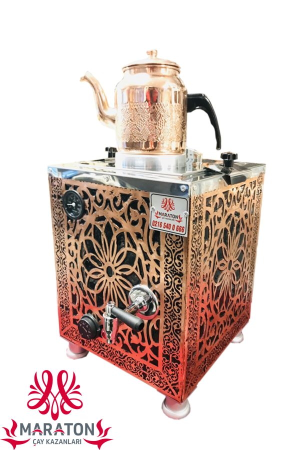 Elektrikli Çay Kazanı Bakır İşlemeli Şamandıralı Tam Otomatik