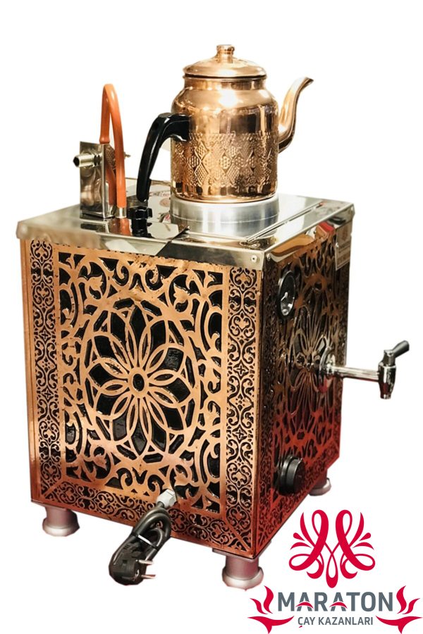 Elektrikli Çay Kazanı Bakır İşlemeli Şamandıralı Tam Otomatik