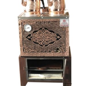 ODUNLU BAKIR ÇAY KAZANI İKİ DEMLİKLİ ÇAY OCAĞI