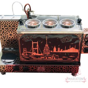 elektrikli-üclü-kazan Üç Demlikli Elektrikli Bakır Çay Kazanı