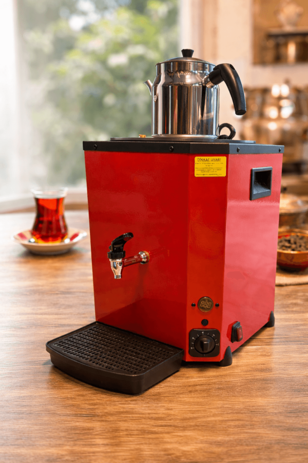 tek-demlikli-cay-makinesi Tek Demlikli Elektrikli Ofis Tipi Çay Kazanı – 12 Litre | İzolasyonlu & Otomatik Sistem