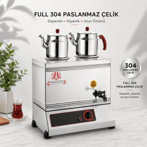 İki Demlikli 304 25lik Paslanmaz Çay Kazanı
